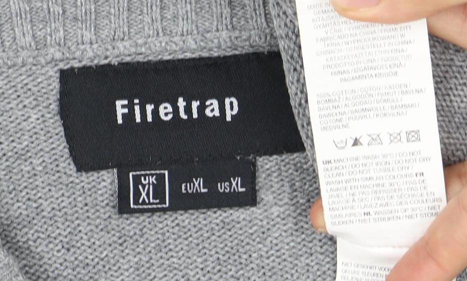 Firetrap Men’s Grey XL Crew Neck Pullover Jumper