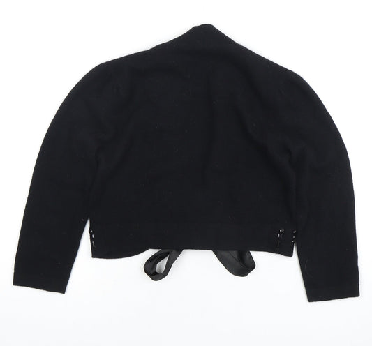 Laura Ashley Women's Black Cardigan Size 8 Beaded Bow