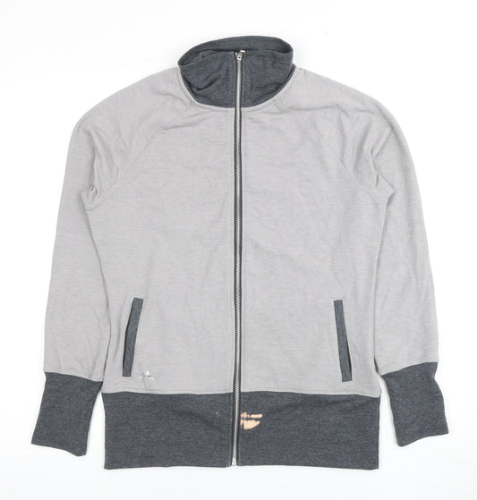 Additional front view of Adidas Grey Full Zip Sweatshirt unisex m lightweight