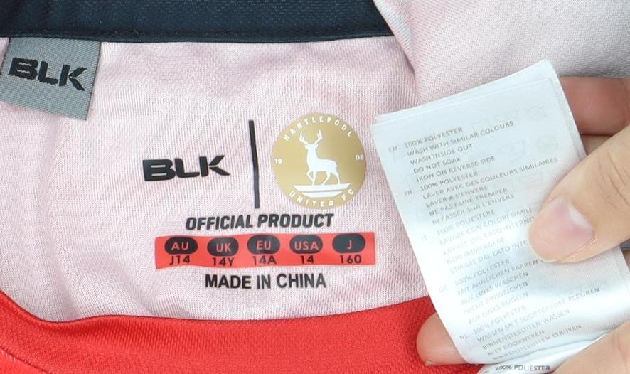 BLK Boys Red Football Jersey - 11 Years