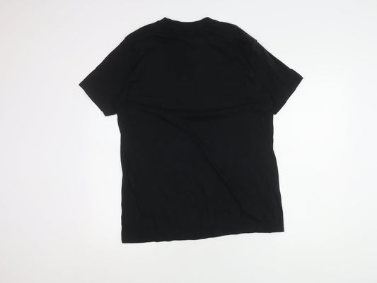 NASA Men's Black T-Shirt L Cotton Crew Neck Graphic