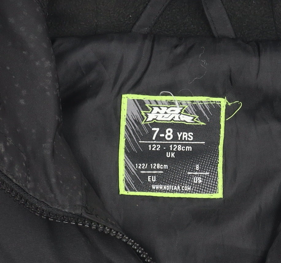 No Fear Boys Black Winter Parka Jacket 7-8 Years