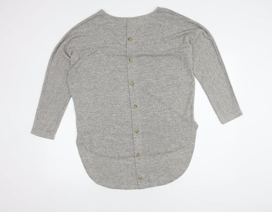 Womens UK Size 12 Apricot Grey Pullover Jumper