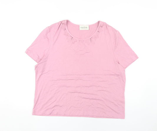 Womens UK Size 20 Eastex Pink Basic T-Shirt