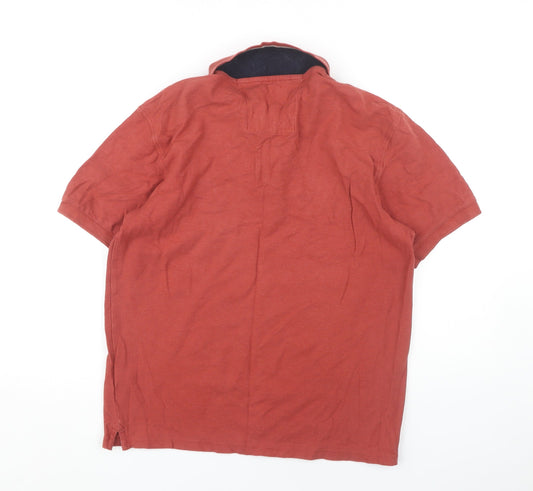 Marks and Spencer Men's Red Polo Shirt Size S