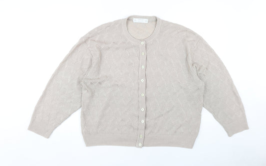 Womens UK Size 20 St Michael Beige Cardigan Jumper