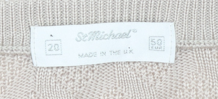 Womens UK Size 20 St Michael Beige Cardigan Jumper