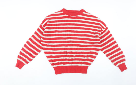 Womens UK Size S Pull & Bear Red Pullover Jumper