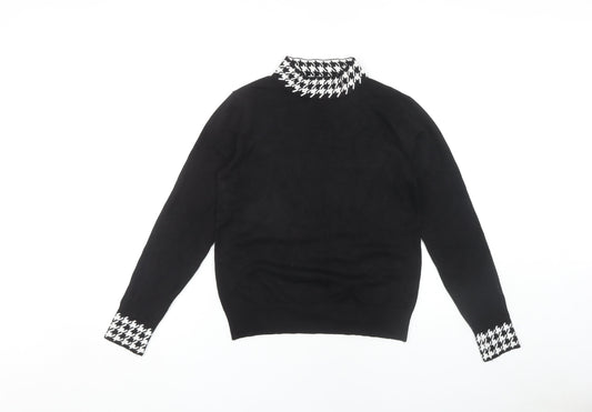 Womens UK Size S QED London Black Pullover Jumper