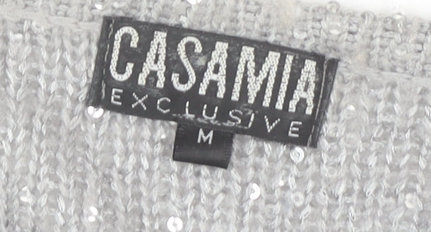 Womens UK Size M CASAMIA Grey Cardigan Jumper