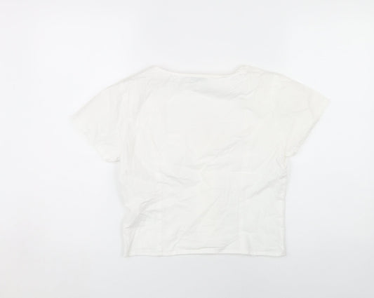 Womens UK Size 10 NA-KD White Basic Blouse