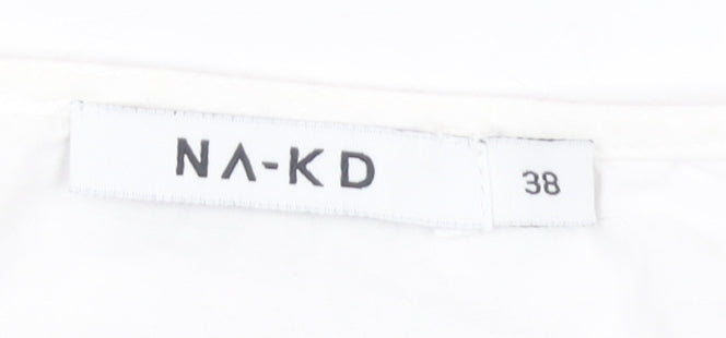 Womens UK Size 10 NA-KD White Basic Blouse