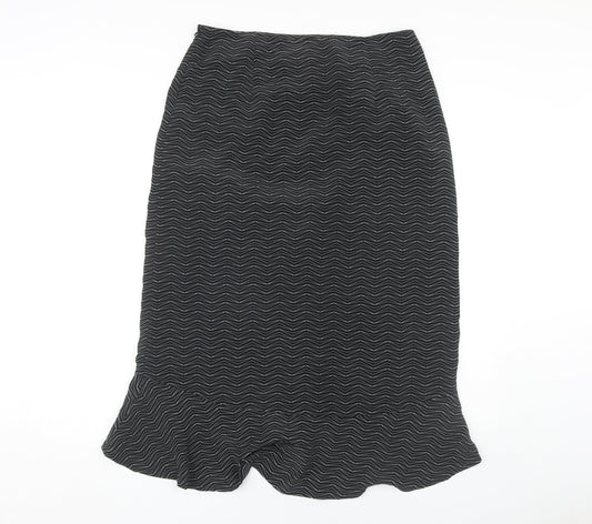 D'Allaird Women Black Geometric Skirt Size 10