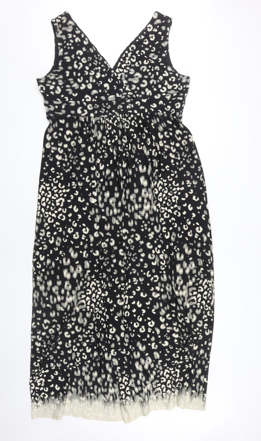 Marks and Spencer Women's Black V-Neck Midi Dress
