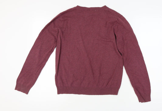 Calvin Klein Jeans Women's Purple V-Neck Pullover L