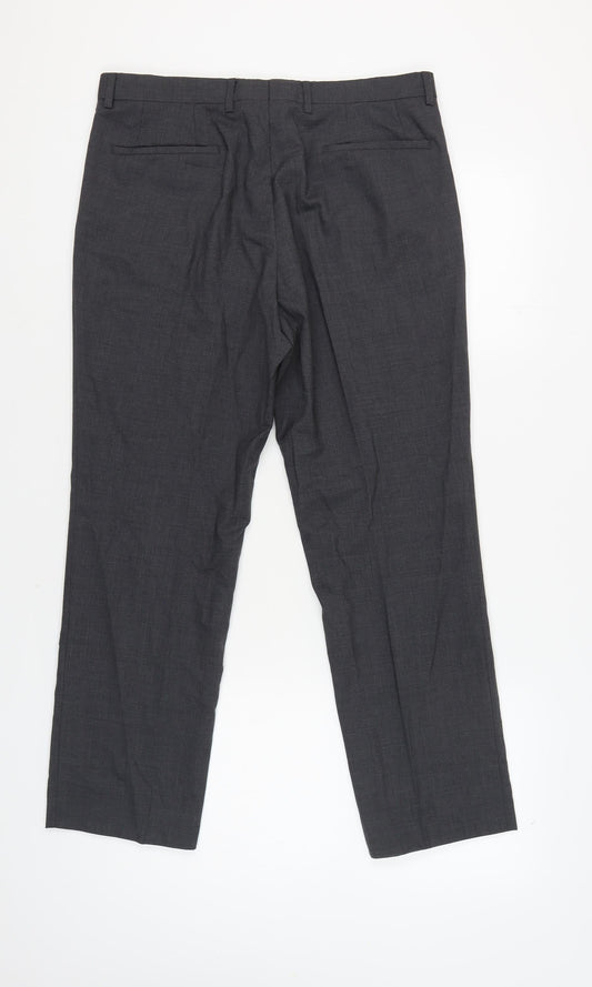 T.M. Lewin Grey Dress Pants, Size 34, Men's Formal Trousers