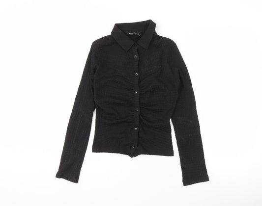 Stradivarius Women's Black Button-Up Shirt Size S