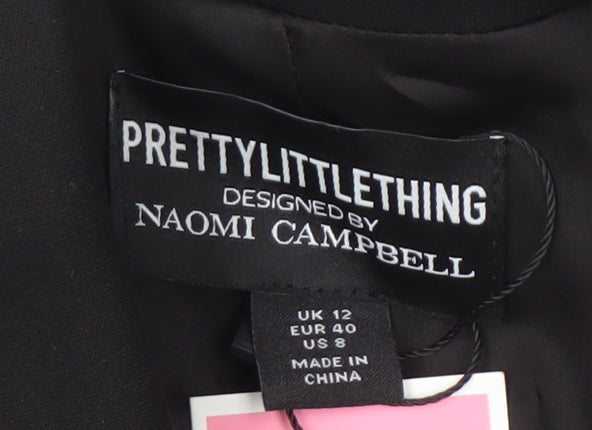 PrettyLittleThing Women's Black Tuxedo Blazer, Size 12