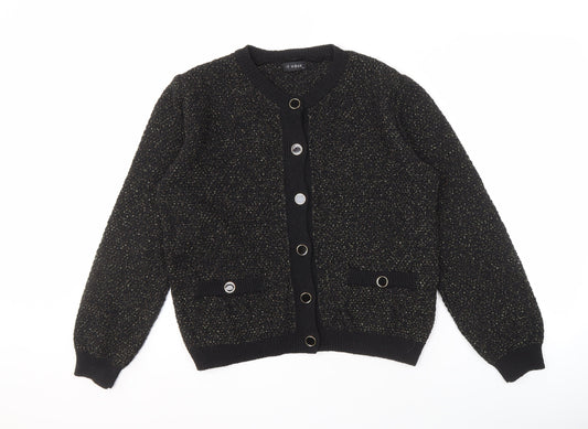 Womens UK Size 14 Et Vous Black Cardigan Jumper