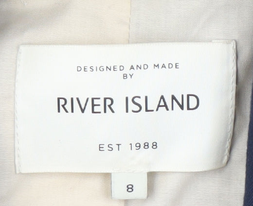 River Island Women's Blue Blazer Size 8 Lined Casual