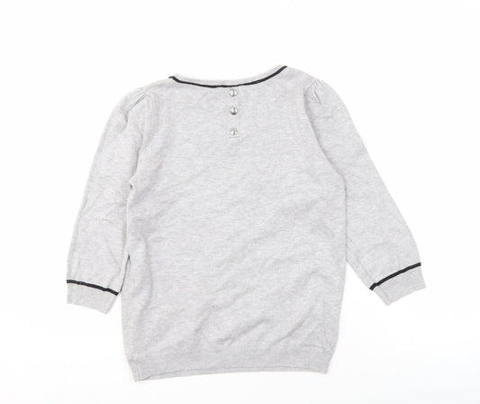Womens UK Size 8 BHS Grey Pullover Jumper