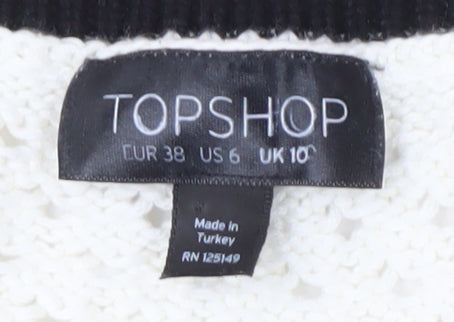 Womens UK Size 10 Topshop Ivory Jumper Jumper