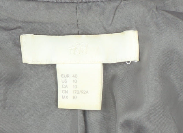 H&M Women's Grey Blazer Suit Jacket Size 12
