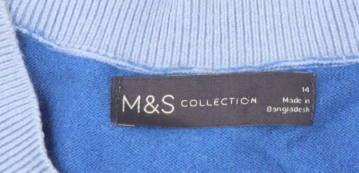Womens UK Size 14 Marks and Spencer Blue Pullover Jumper