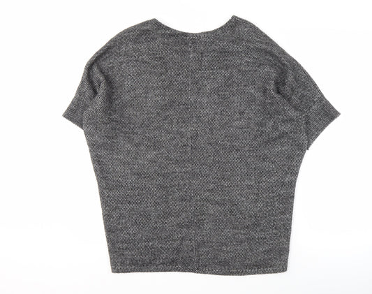 Womens UK Size S/M Apricot Grey Pullover Jumper