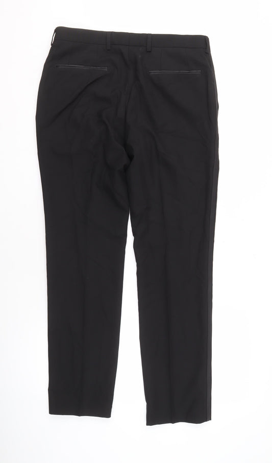 Next Men's Black Dress Pants, 34 Waist, 31 Leg, Regular Fit