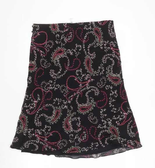 Anne Brooks Women's Black Paisley Skirt Size 16 Petites