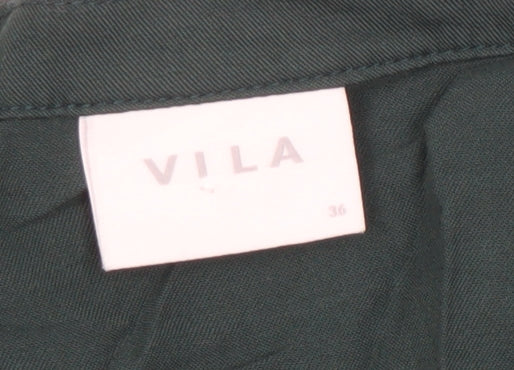 Womens UK Size 8 VILA Green Basic Blouse