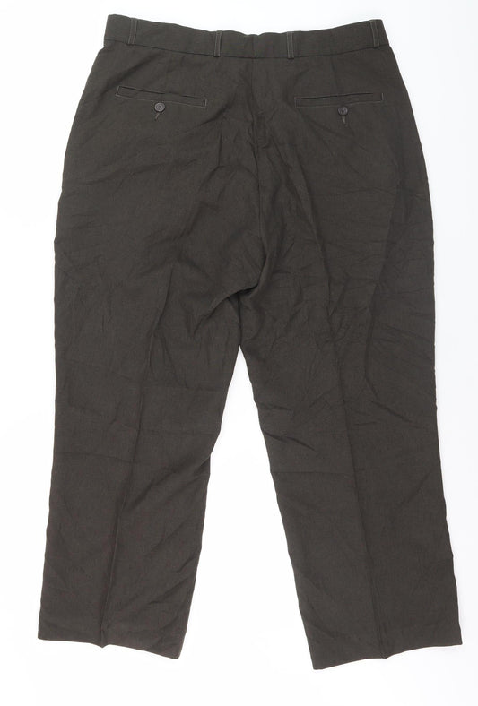 Cotton Traders Men's Black Trousers, Size 34, Regular Fit