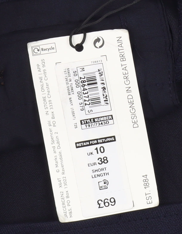 Jaeger Women's Blue Dress Pants, Size 10 Short, New