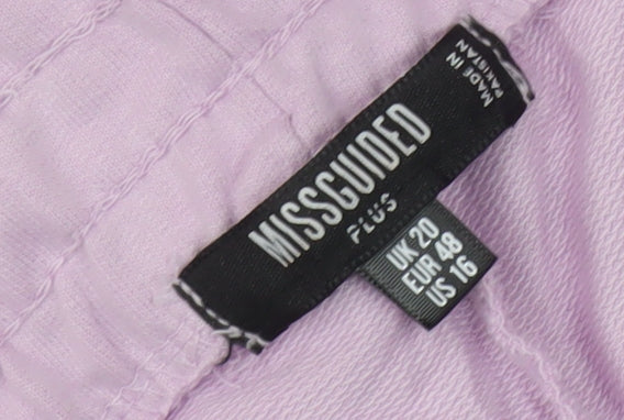 Missguided Plus Purple Jogger Trousers Size 20
