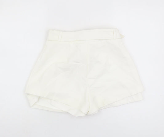 River Island Women's White Paperbag Shorts, Size 8