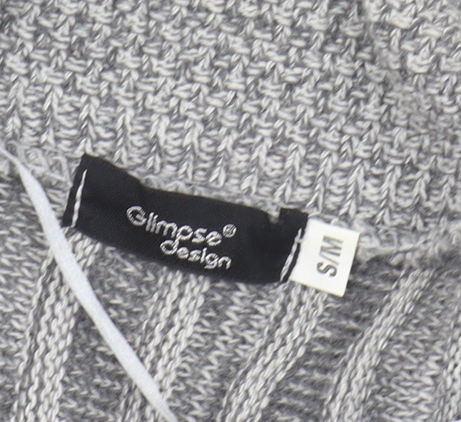 Womens UK Size S Glimpse Design Grey Cardigan Jumper