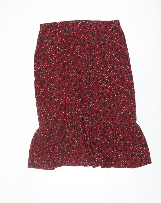 Bonmarché Women's Red Animal Print Skirt Size 16