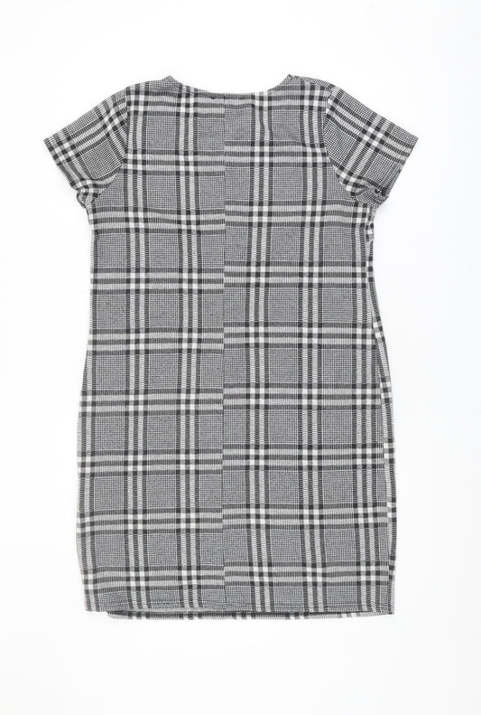 Capsule Women's Grey Check Shift Dress Size 12