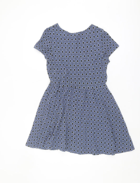 Topshop Women's Blue Fit & Flare Dress, Size 12