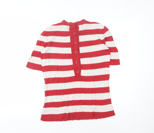Kookai Women's Red Striped Pullover Jumper Size 8