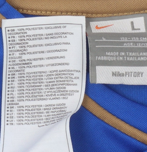 Nike Boys Blue Sports Jersey L - Lightweight & Breathable Top