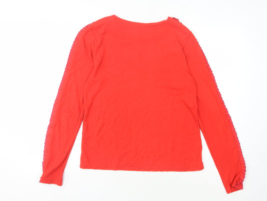 Womens UK Size 10 Great Plains Red Basic T-Shirt