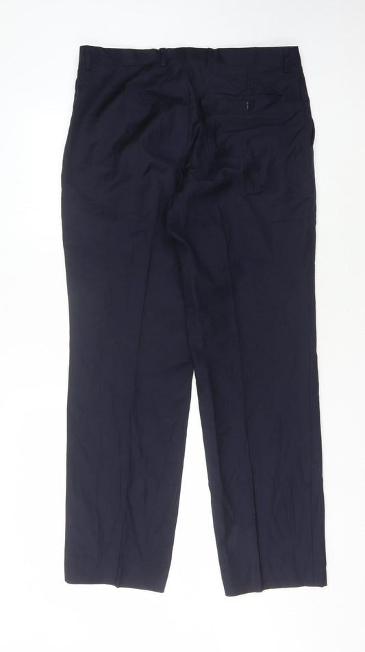 T.M.Lewin Men's Blue Dress Pants Size 34 Wool