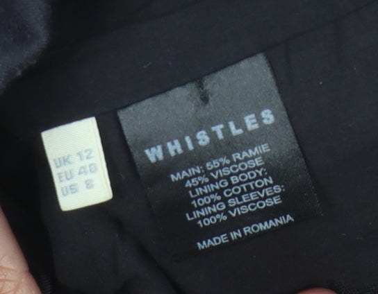 Whistles Women's Black Double-Breasted Suit Jacket Size 12