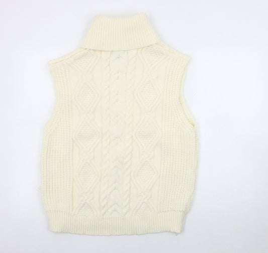 Womens UK Size M/L Pink Vanilla Ivory Vest Jumper