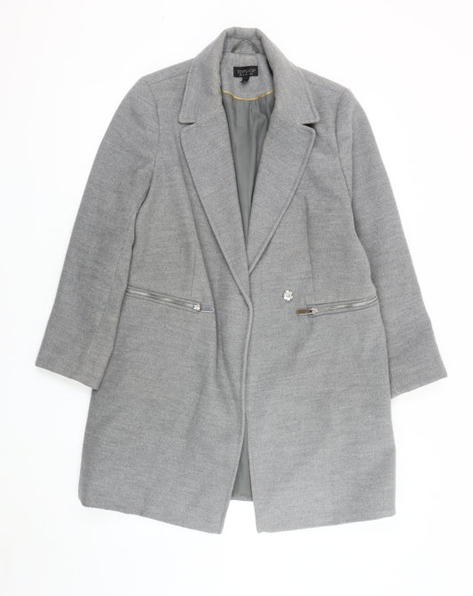 Womens UK Size 8 Topshop Grey Overcoat