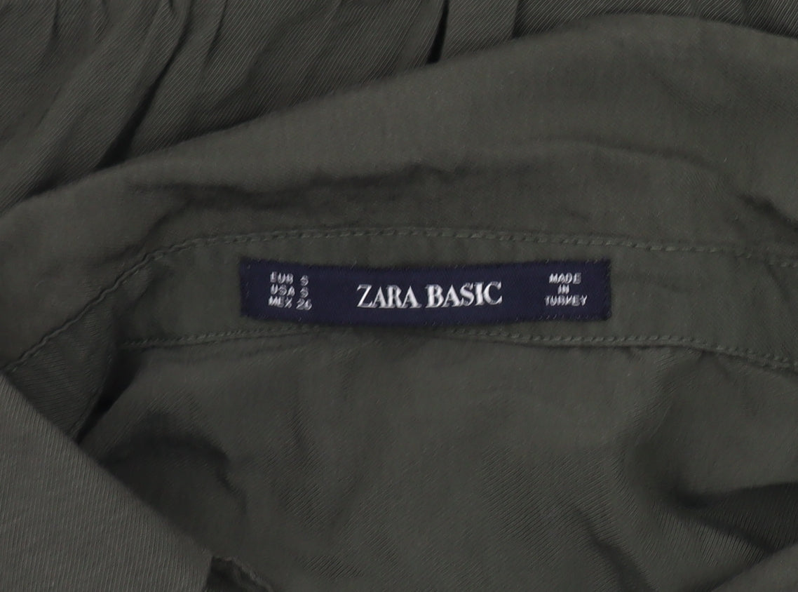 Zara Basic Women Green Jumpsuit Size 8 Collared Casual