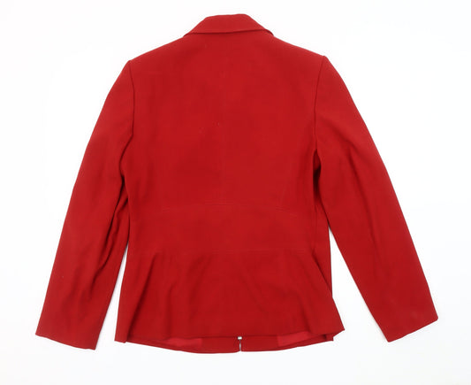 M&Co Women's Red Zip Jacket Size 12 Regular Fit