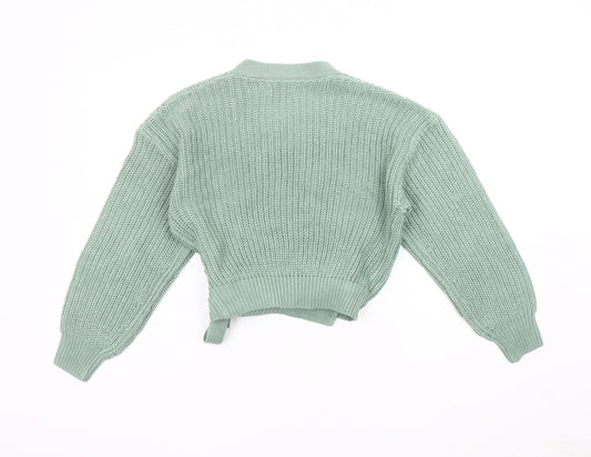 Womens UK Size XS Only Green Wrap Jumper